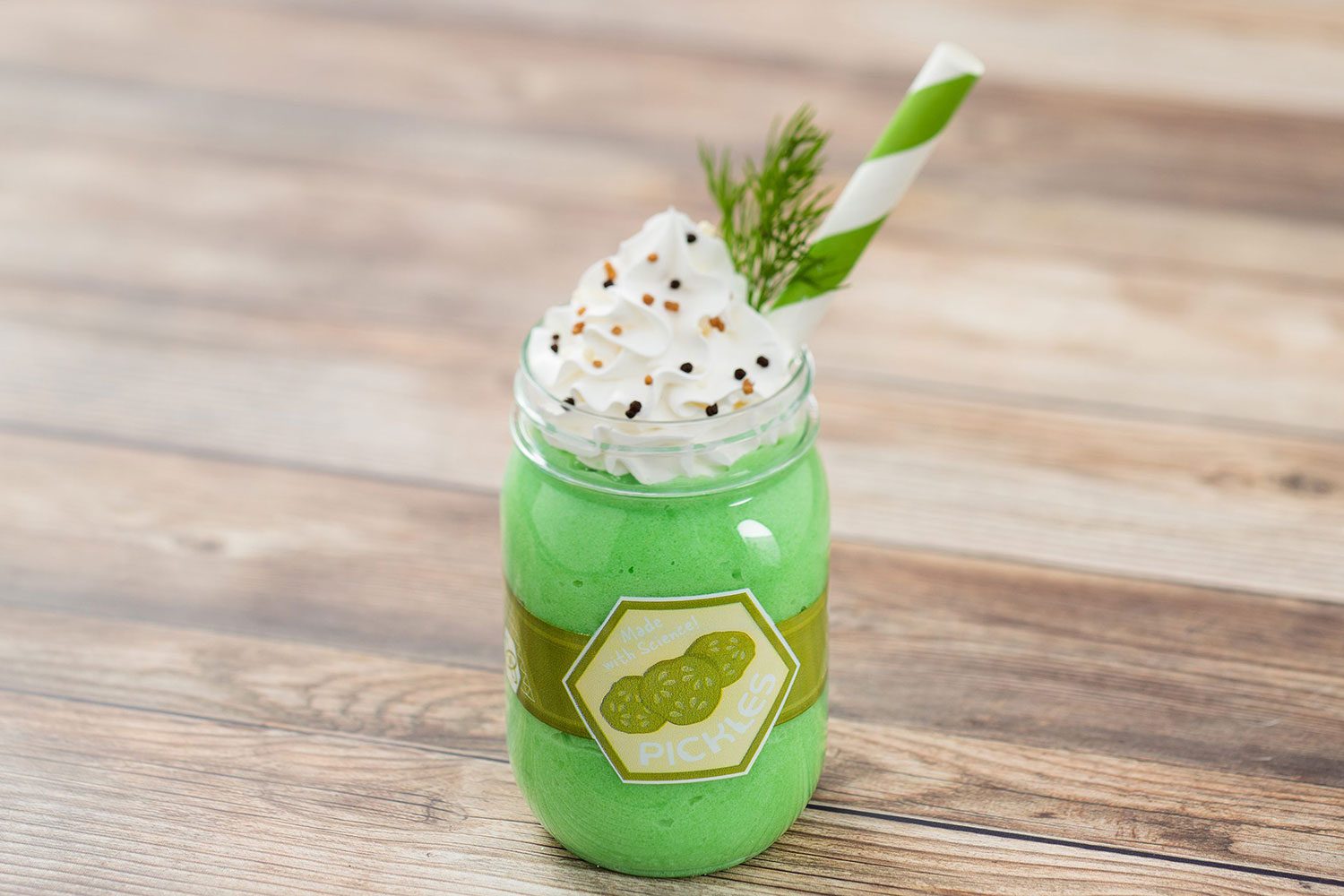 Guests can sip and savor from nearly 30 Global Marketplaces throughout the event, which celebrates delicious diversity in global food and drink, including the Pickle Milkshake at Brew-Wing Lab at the Odyssey at The 2023 Epcot International Food & Wine Festival